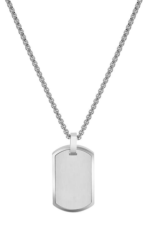 Men's Stainless Steel Dog Tag Pendant Necklace