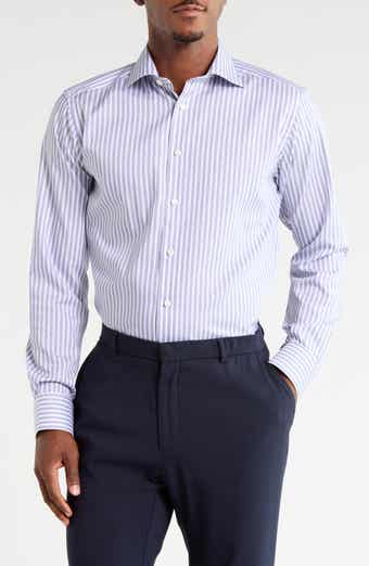 Slim Fit Striped Twill Dress Shirt