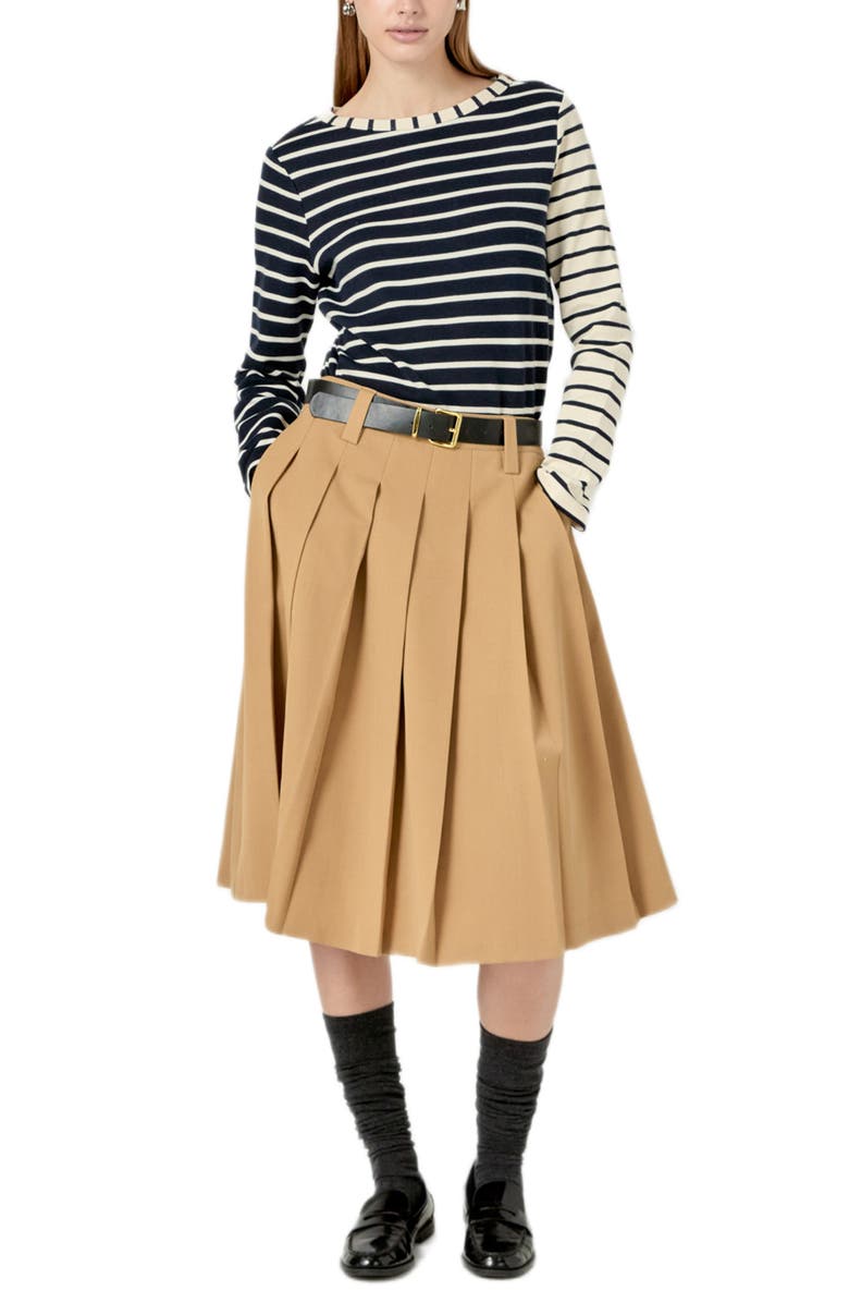 English Factory Multi Stripe Long Sleeve T-Shirt, Alternate, color, Navy Multi