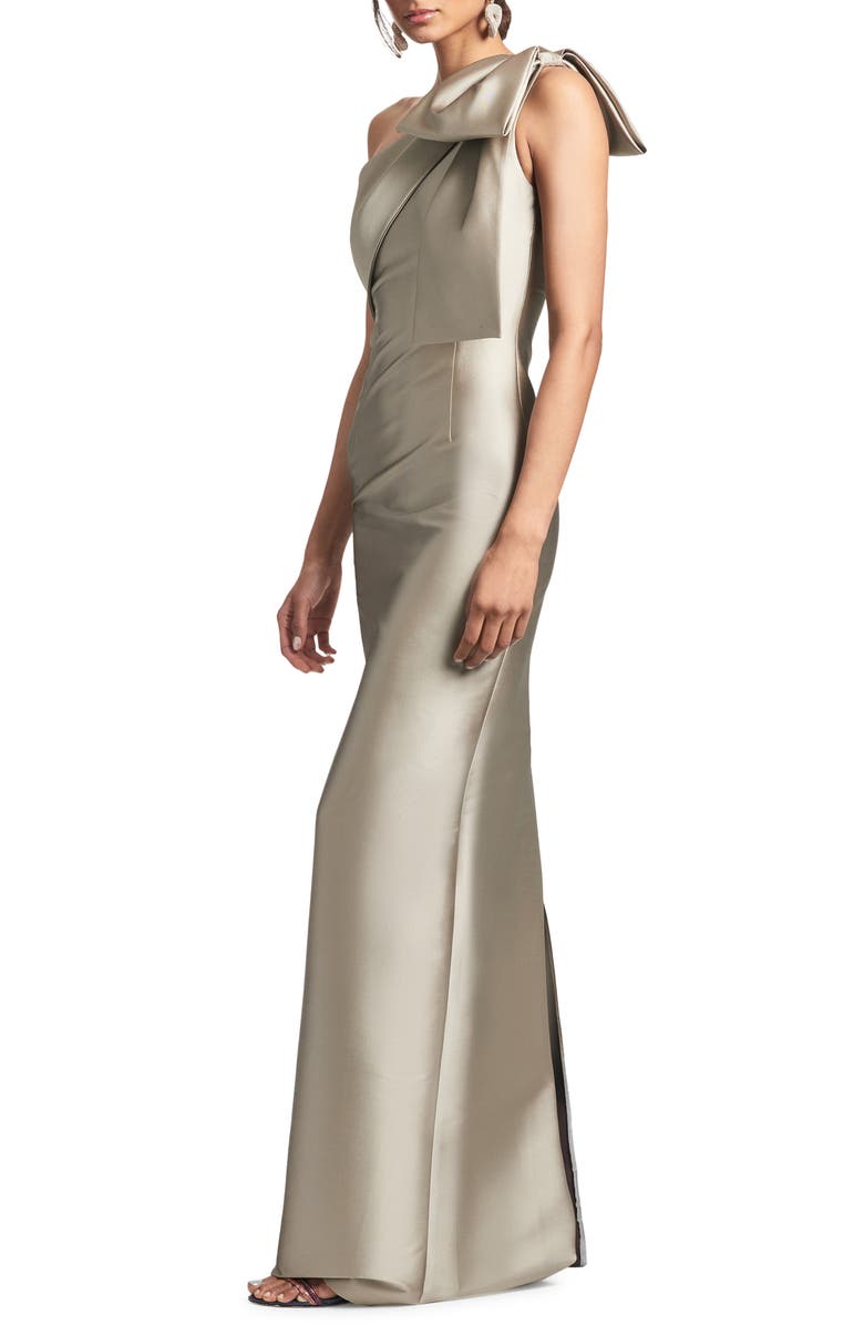 Sachin & Babi Bonnie Bow One-Shoulder Mikado Gown, Alternate, color,