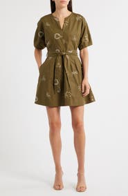 CIEBON Zahra Embroidered Flare Minidress