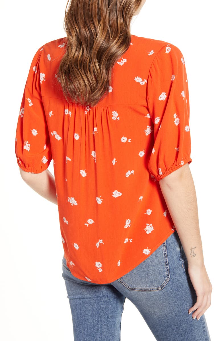 Lucky Brand V-Neck Pintuck Top, Alternate, color, 