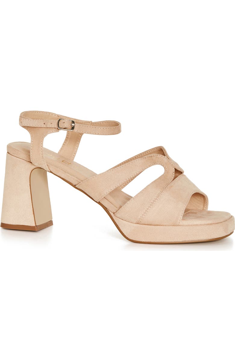 City Chic Coco Platform Sandal, Main, color, Beige