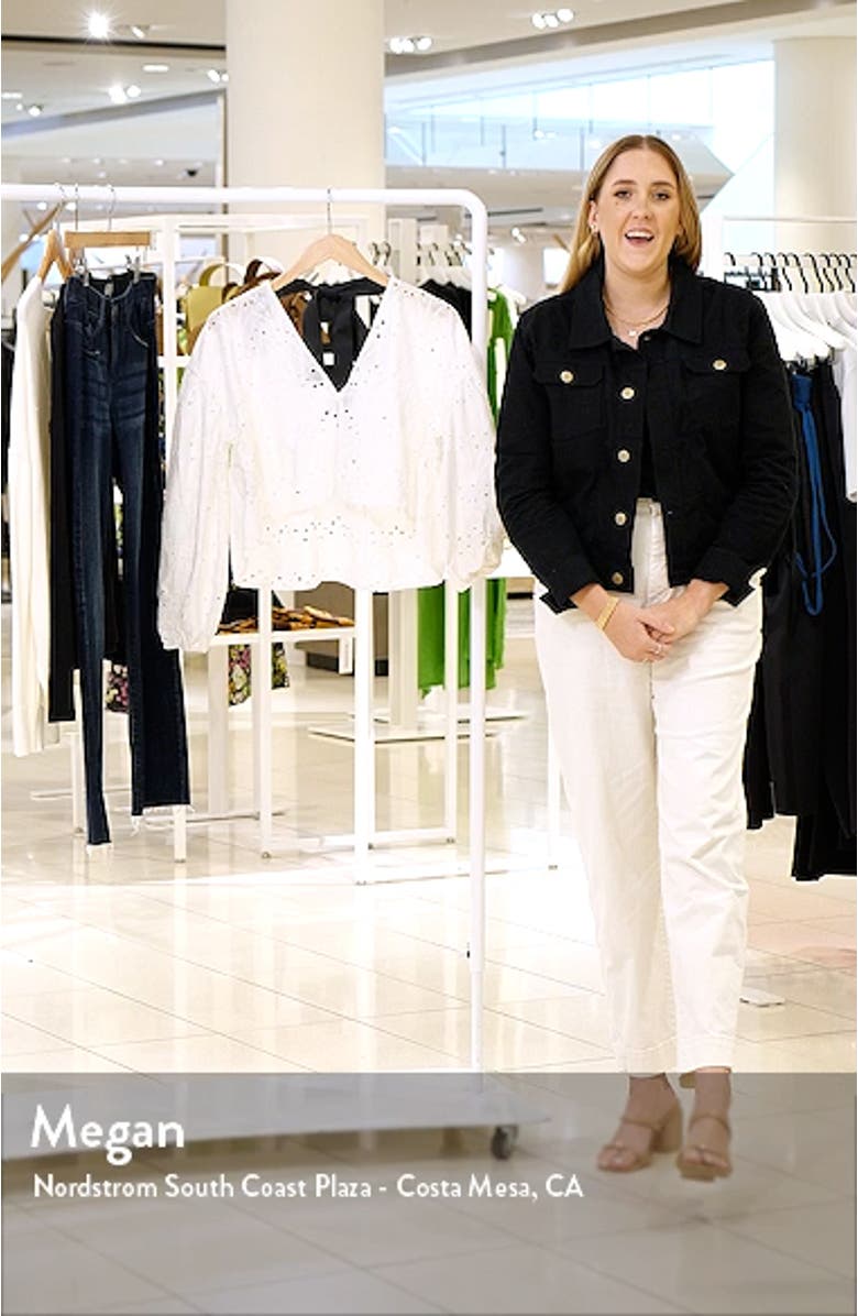 Eyelet Embroidery Cotton Crop Top, sales video thumbnail