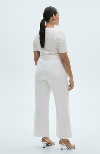 Catherin Raw Hem High Waist Wide Leg Culotte Jeans