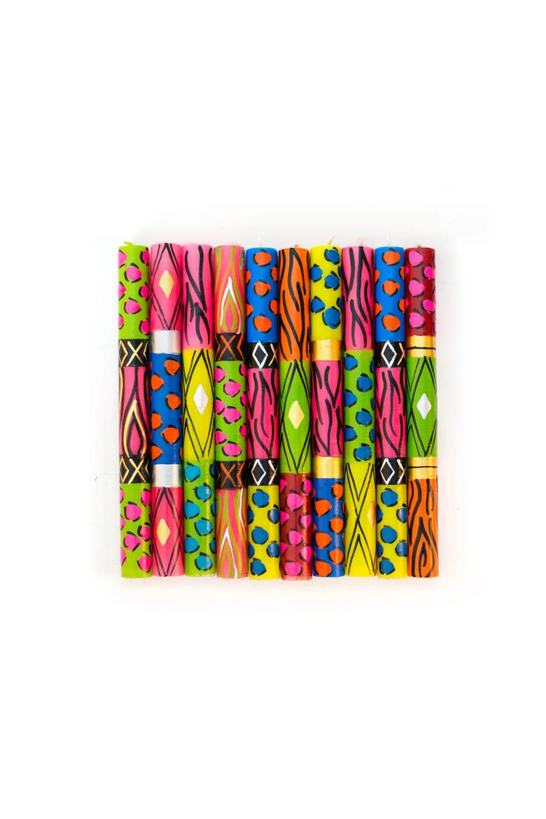 Wild Animal Painted Candles - Set of 6, Alternate, color, Votive - 2"