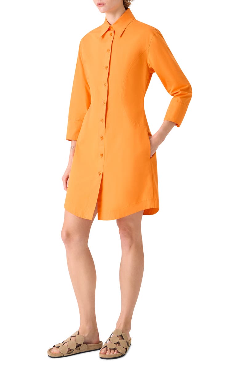 Akris punto Button-Up Shirtdress, Alternate, color, Orange