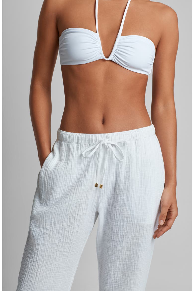Cotton Gauze Straight Leg Cover-Up Pants, Alternate, color, WHITE