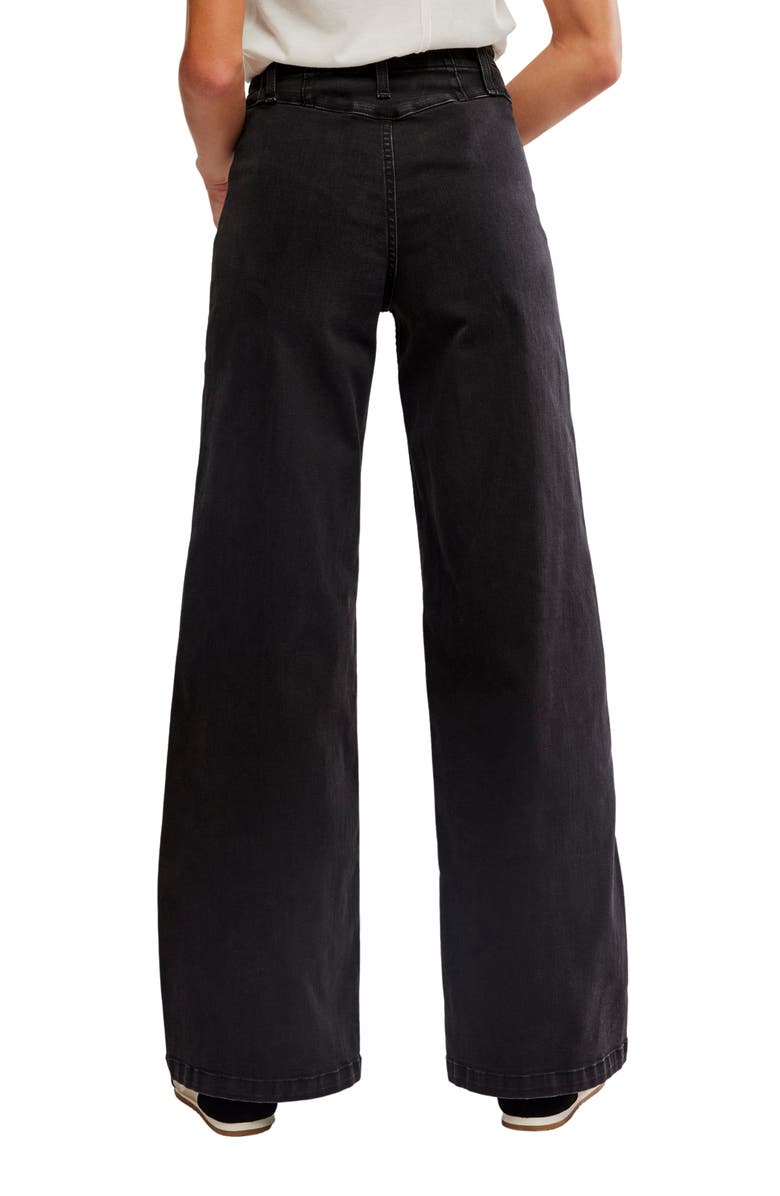 Free People Libre Front Yoke Wide Leg Jeans, Alternate, color, Cafe Noir