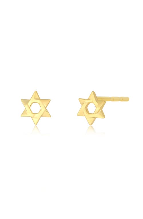 Ef Collection Star Of David Stud Earrings In 14k Yellow Gold