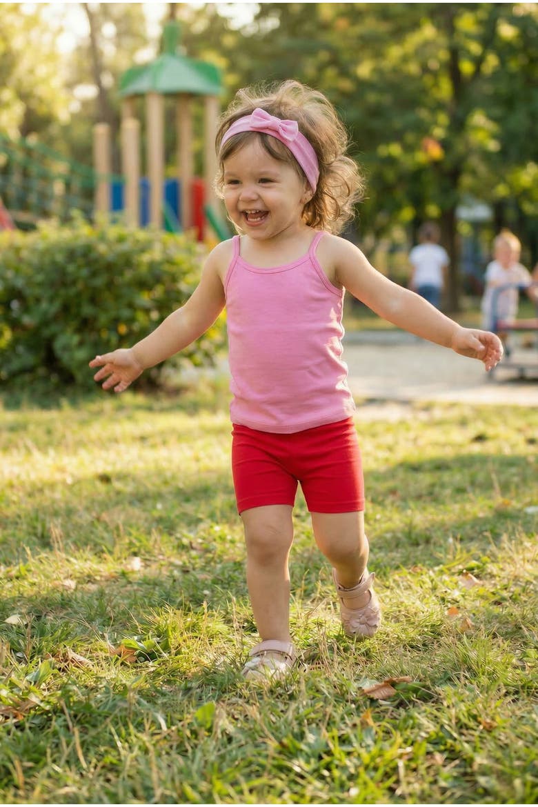 Baby Girls 100% Soft Cotton Bike Shorts, Alternate, color, White