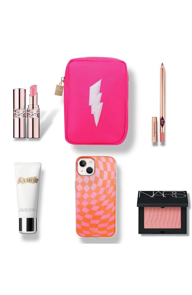 Bloc Bags Mini Lightning Bolt Cosmetics Bag, Alternate, color, Hot Pink