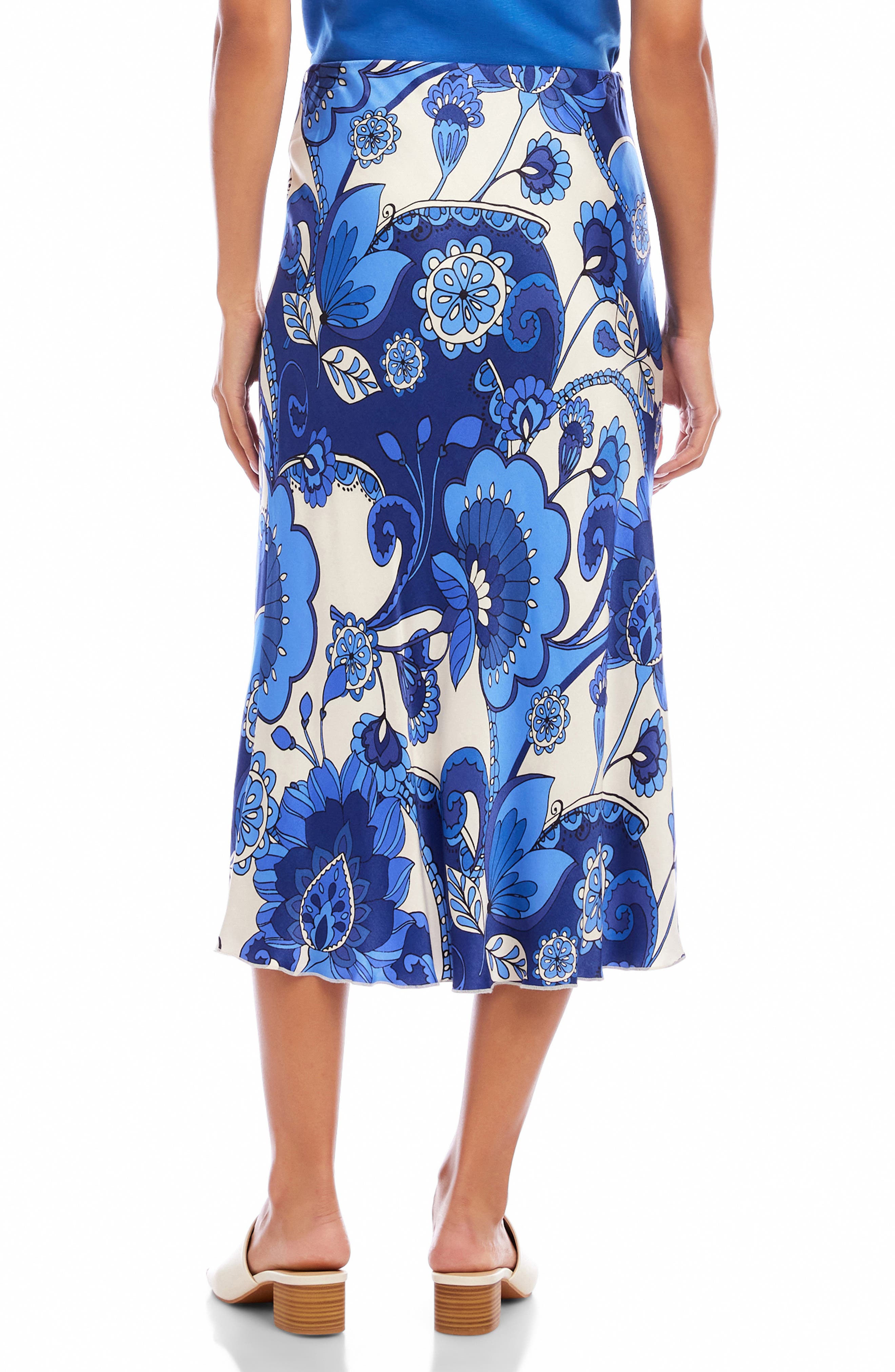 Floral Print Bias Cut Midi Skirt - image 2