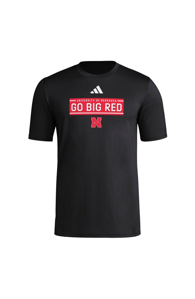 adidas Men's adidas Black Nebraska Huskers Locker Slogan Pre-Game T-Shirt, Alternate, color, Black