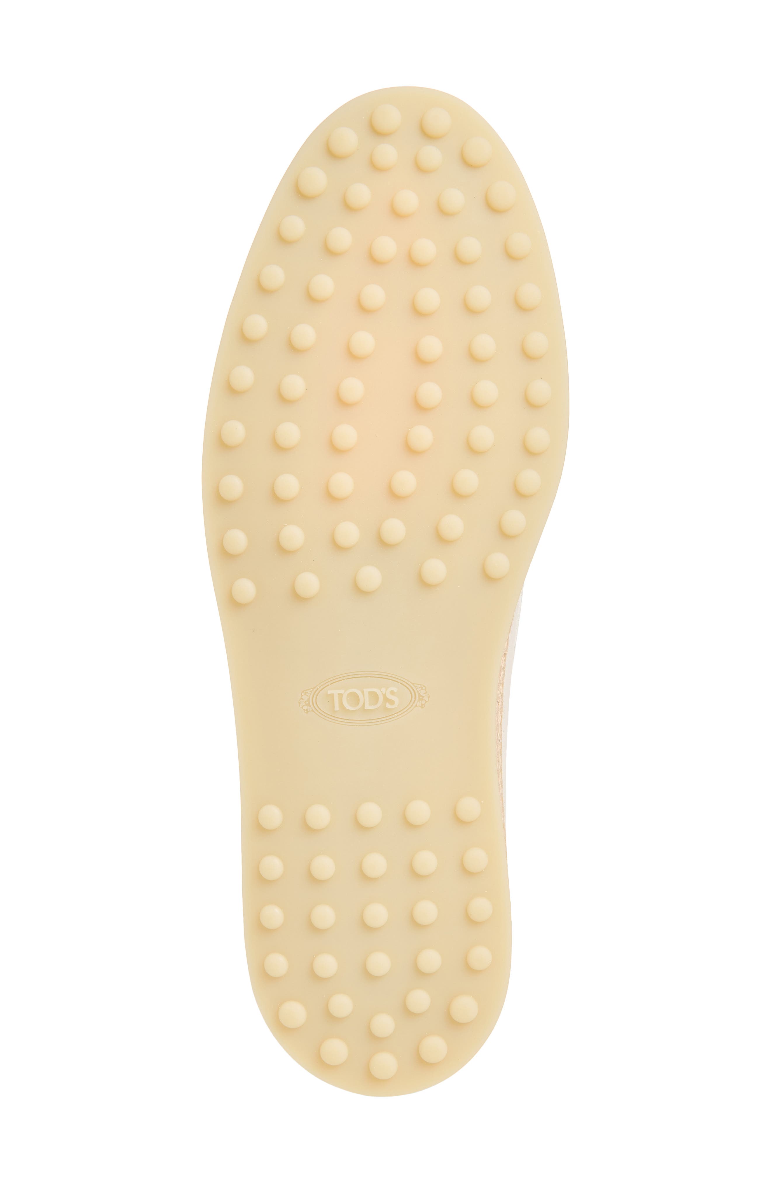 Tod's Raffia Trim Boat Shoe, Alternate, color, Bianco Calce