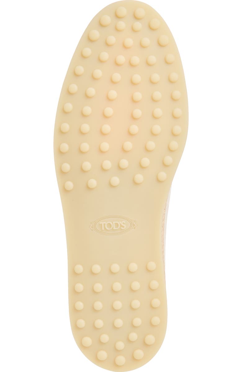 Tod's Raffia Trim Boat Shoe, Alternate, color, Bianco Calce