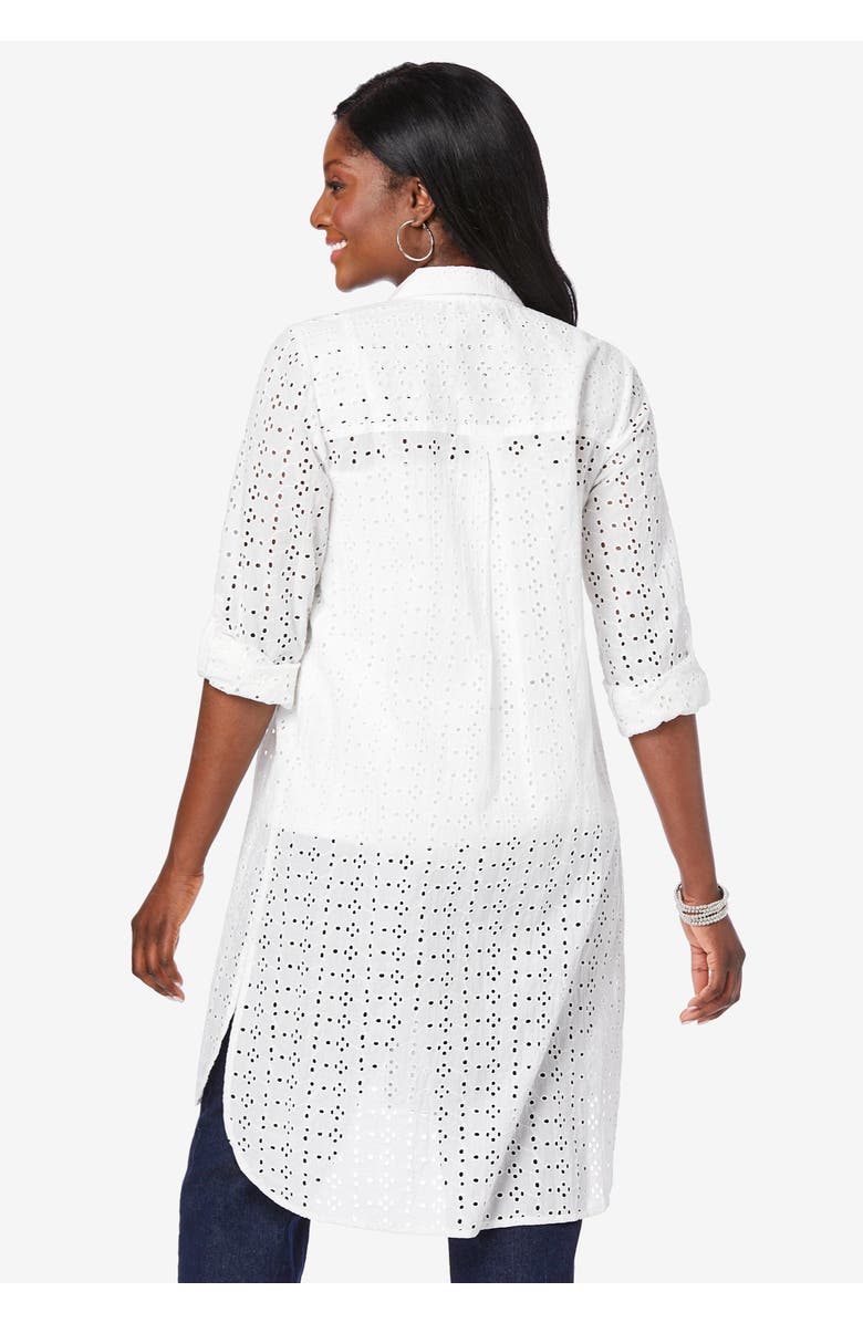 Jessica London Eyelet Mega Tunic, Alternate, color, White