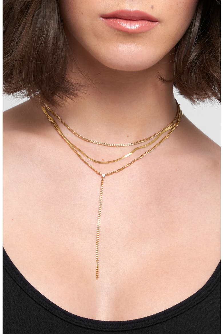 3-Piece Mixed Chain Necklace Set, Alternate, color, GOLD