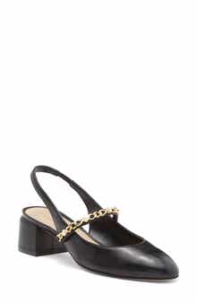 Stuart Weitzman Pearl Chain Slingback Strap