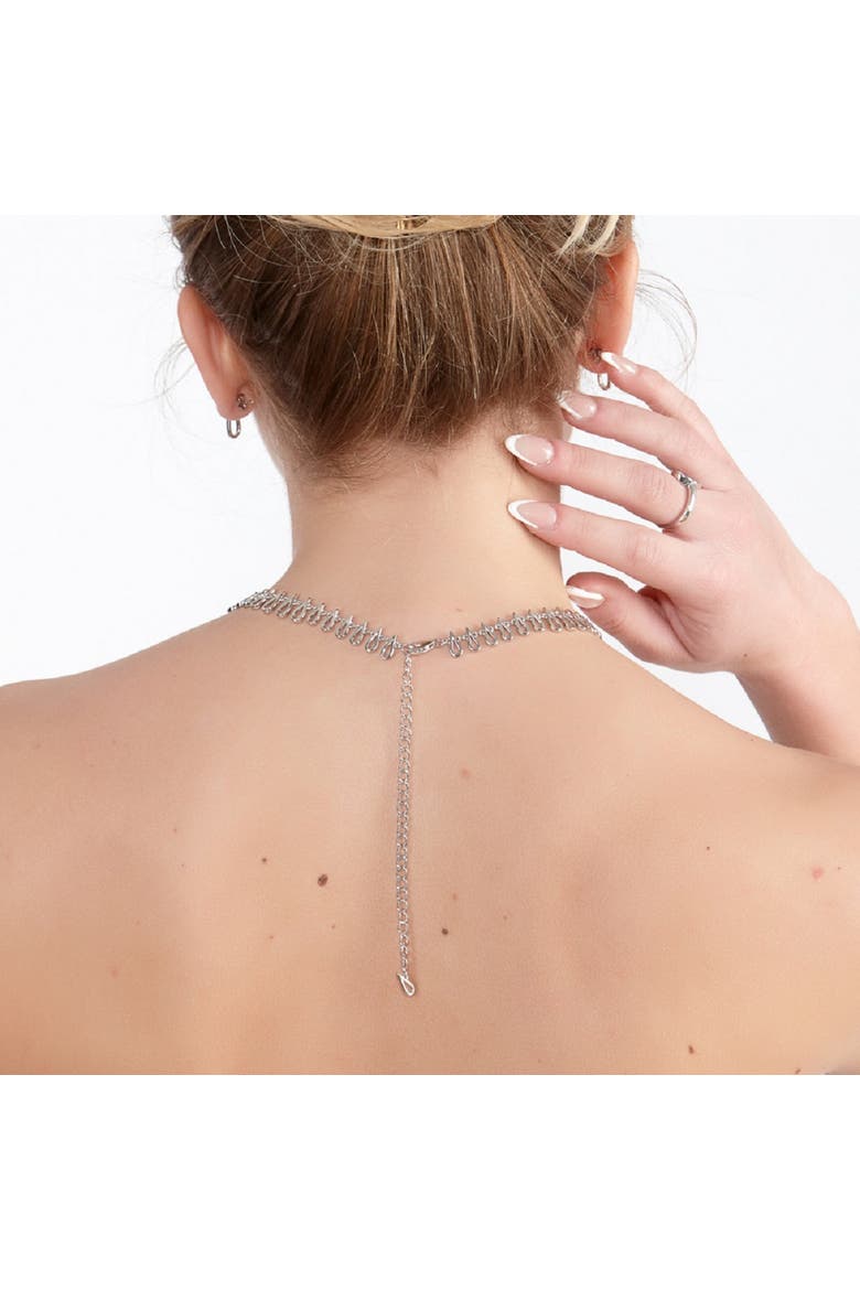 Large Petal Necklace, Alternate, color, Sterling Silver