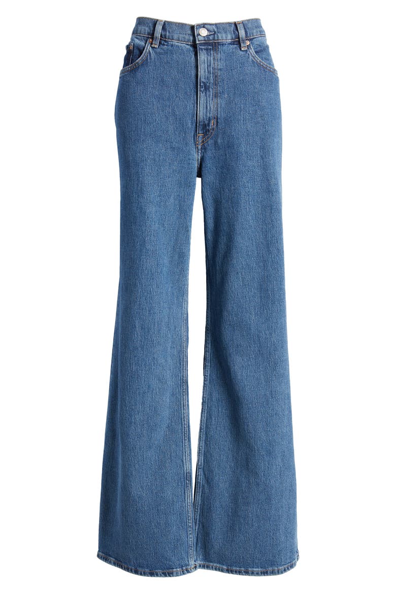 Women's High Waist Wide Leg Jeans, Main, color, OAKMAN BLUE