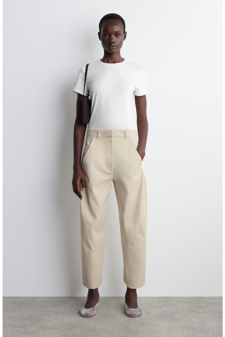 Batten Tapered Cotton Ankle Pants, Alternate, color, BEIGE DUSTY LIGHT