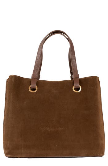 Persaman New York Gaia 18 Suede Tote In Brown