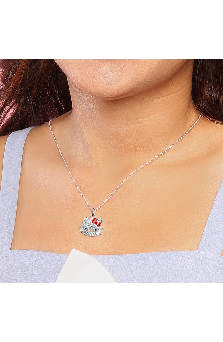Hello Kitty Crystal Necklace & Keychain Gift Set, Alternate, color, White, Red