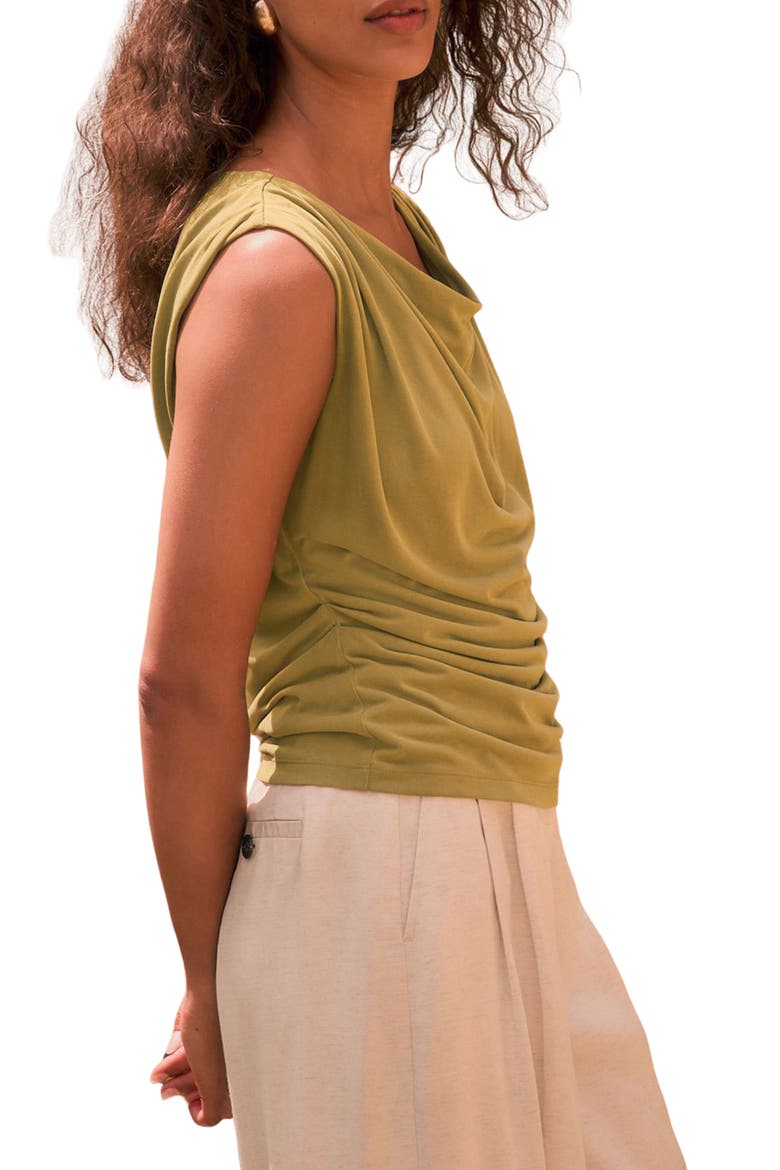 Cowl Neck Sleeveless Top, Alternate, color, GREEN
