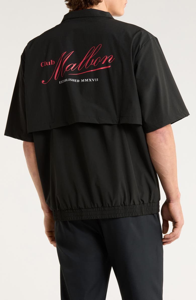 Malbon Golf Members Short Sleeve Windshirt, Alternate, color, Black