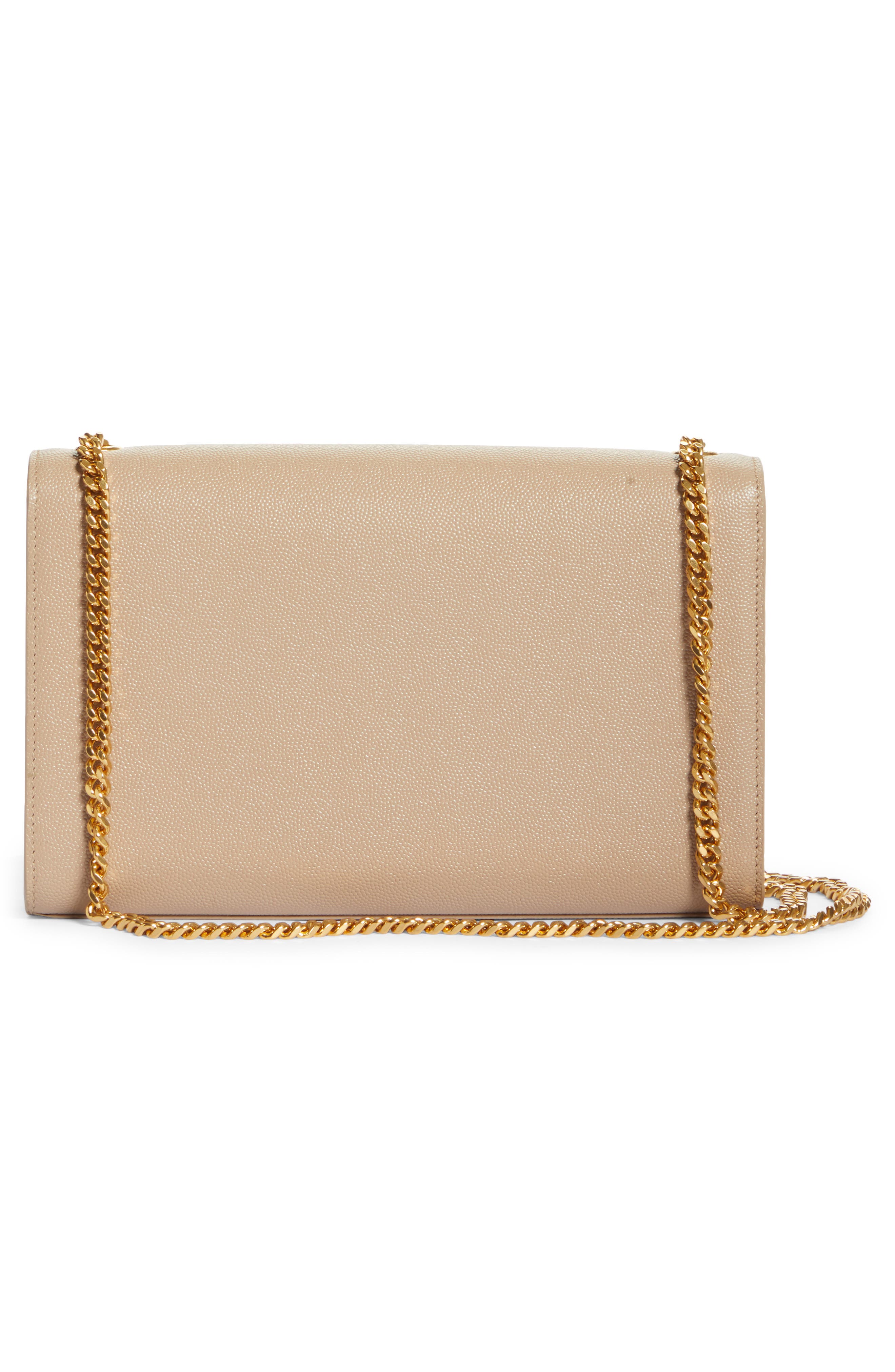 Medium Kate Leather Chain Shoulder Bag, Alternate, color, DARK BEIGE