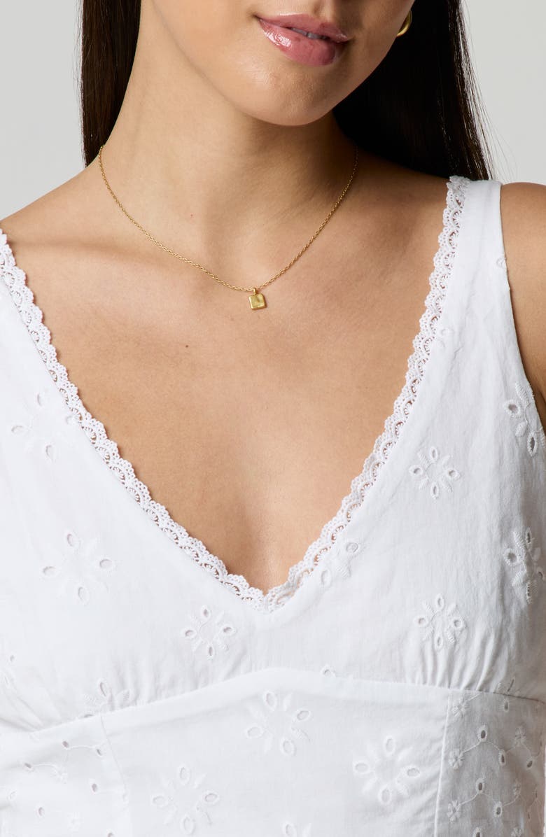 Florence by Mills Eyelet Embroidered Cotton Mini Sundress, Alternate, color, Bright White