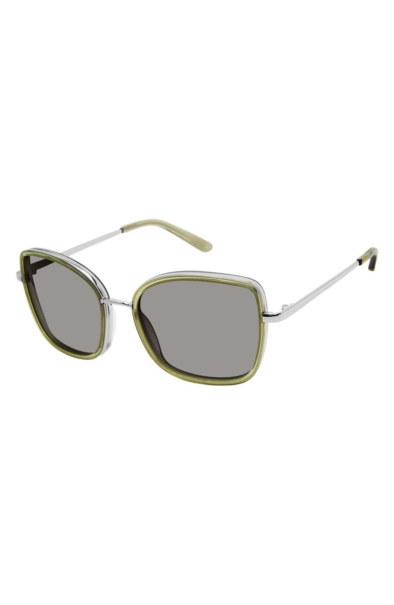 Isaac Mizrahi New York 55mm Square Sunglasses, Main, color, Green