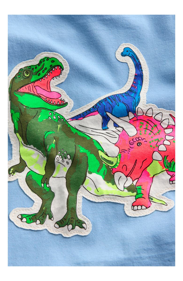 Mini Boden Kids' Appliqué T-Shirt, Alternate, color, Glacier Blue Dino