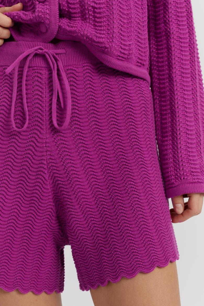 Cotton Crochet Shorts, Alternate, color, Magenta