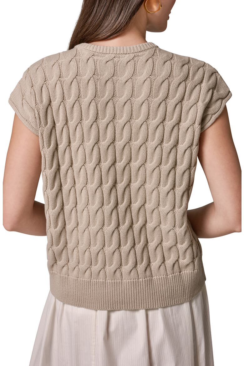 Extended Shoulder Cable Cardigan, Alternate, color, SANDSTONE