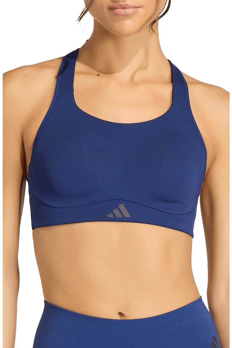 Optime Workout High Support Sports Bra, Main, color, DARK BLUE