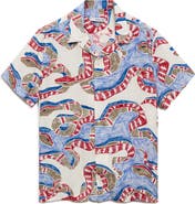 MANGO Regular Fit Print Camp Shirt