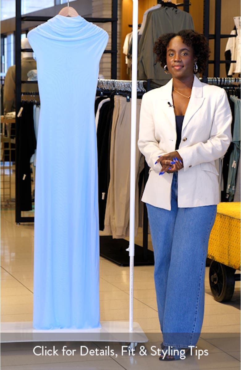 Drapey Mesh Maxi Cocktail Dress, sales video thumbnail