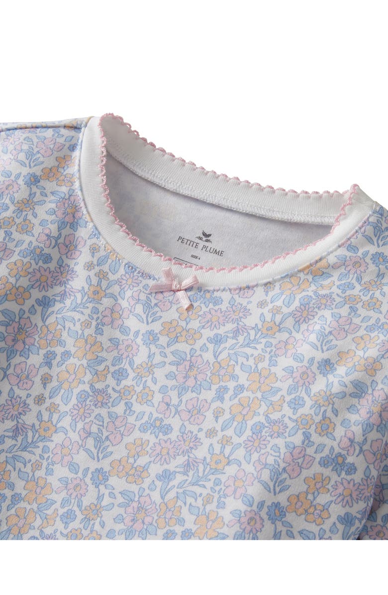 Petite Plume Kids' Pima Cotton Interlock Fitted Two-Piece Pajamas, Alternate, color, White