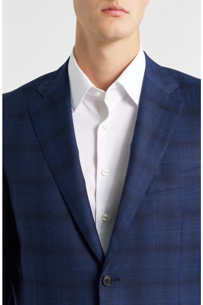Siena Regular Fit Navy Ombré Check Super 130s Wool Sport Coat, Alternate, color, NAVY