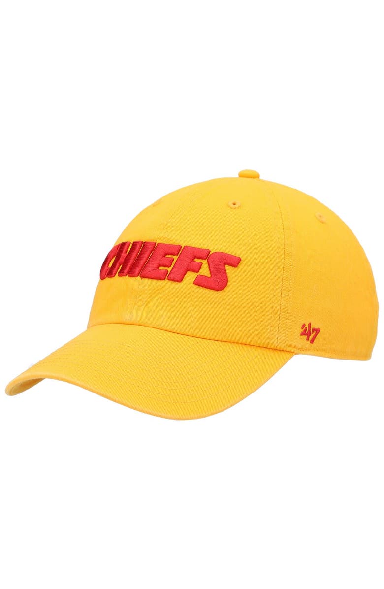 '47 Men's '47 Gold Kansas City Chiefs Clean Up Script Adjustable Hat, Main, color, Gold