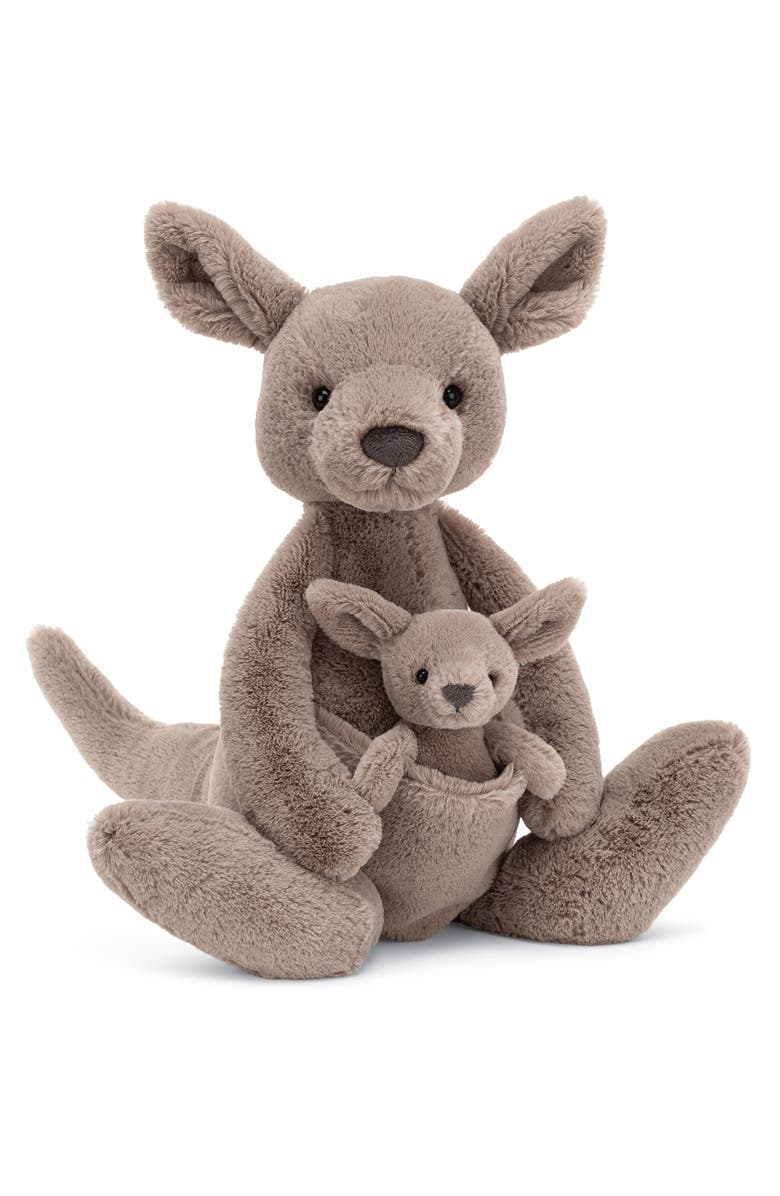 Jellycat Kara Kangaroo & Baby Kangaroo Stuffed Animals, Main, color, 