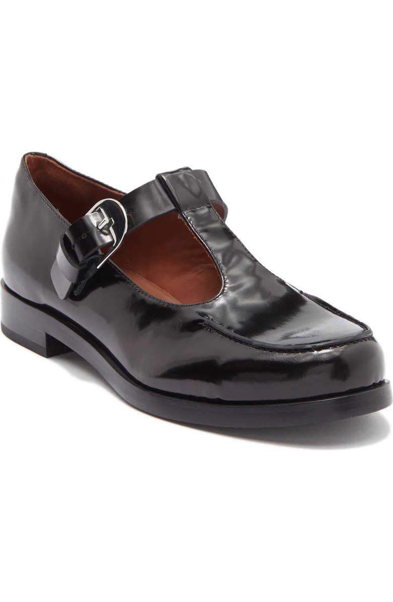 Reformation Angela Mary Jane Flat, Main, color, Black Leather