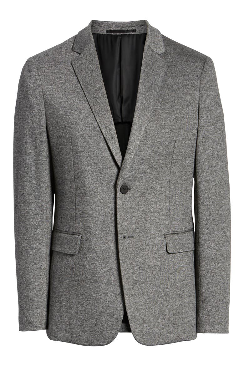 Clinton Marled Ponte Sport Coat, Alternate, color, BLACK MELANGE