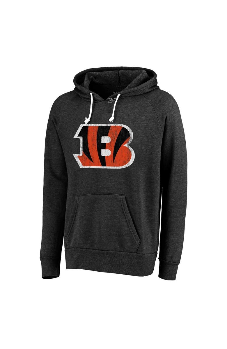 Majestic Threads Men's Majestic Threads Joe Burrow Black Cincinnati Bengals Name & Number Tri-Blend Pullover Hoodie, Alternate, color, 