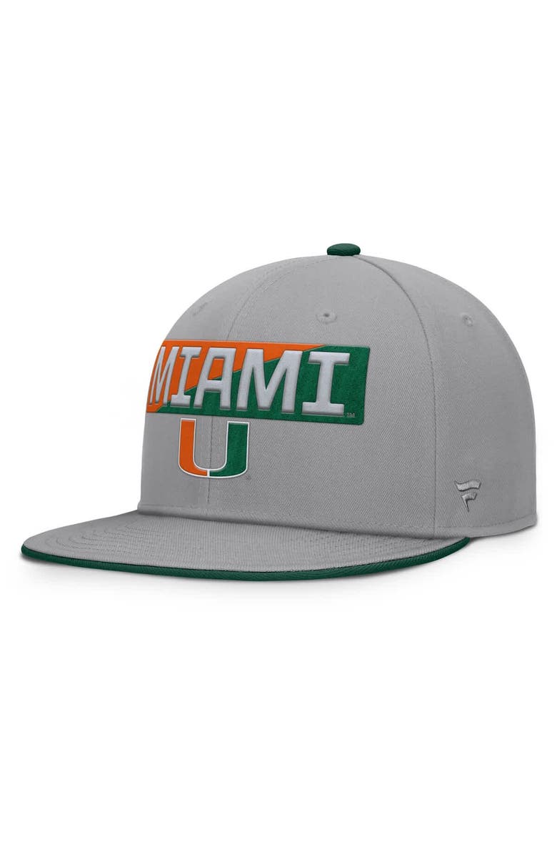 FANATICS Men's Fanatics Gray Miami Hurricanes Duo Snapback Hat, Main, color, 