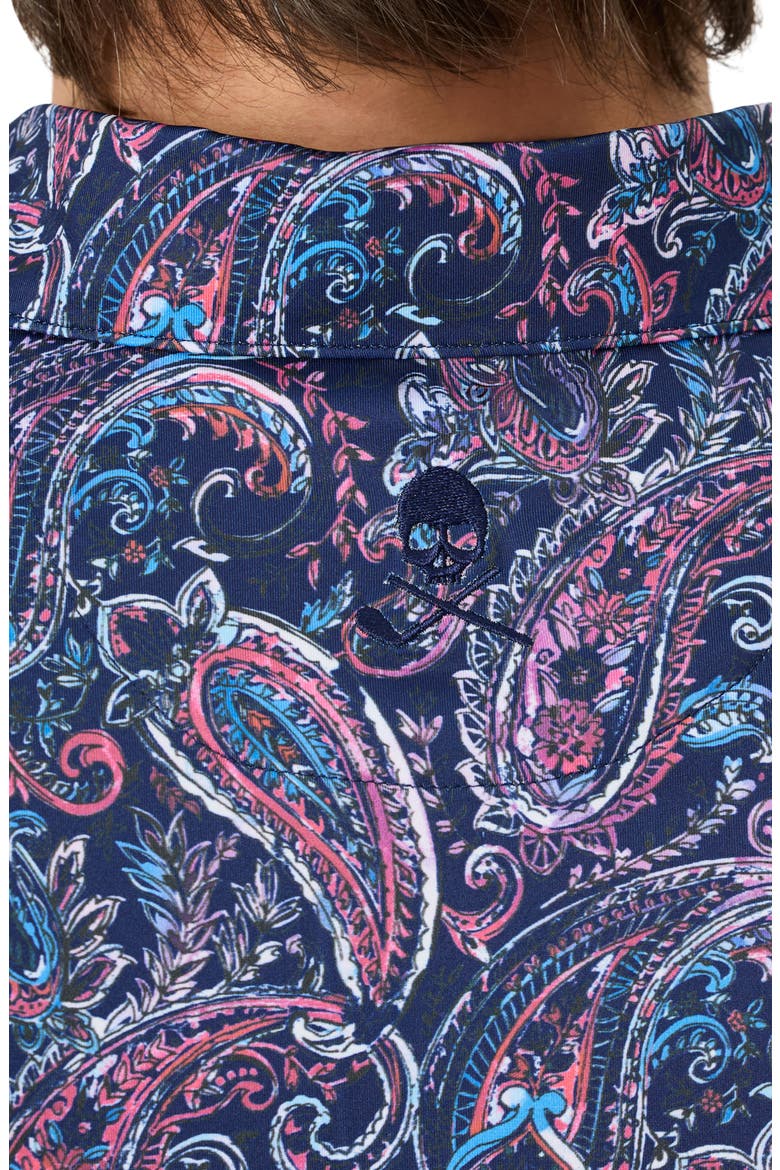 Brisco Paisley Performance Polo, Alternate, color, NAVY