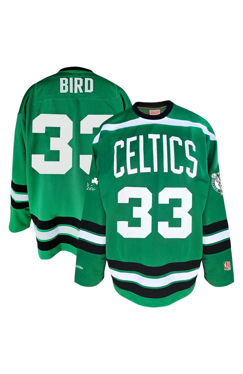Mitchell & Ness Men's Mitchell & Ness Larry Bird Kelly Green Boston Celtics Big & Tall NBA Hockey Jersey, Main, color, Kelly Green