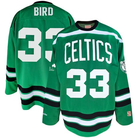 Men's Mitchell & Ness Larry Bird Kelly Green Boston Celtics Big & Tall NBA Hockey Jersey
